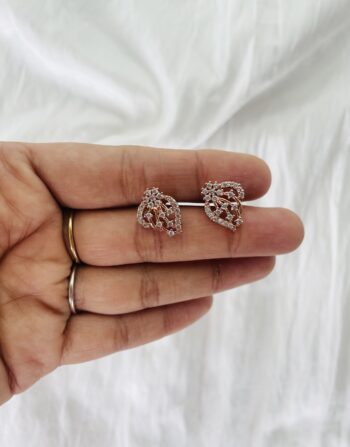 Rosegold plated ad stone stud