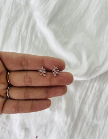 Rose gold plated ad stone stud