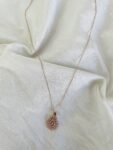 Rosegold plated ad stone necklace