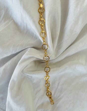 White gold round cross bracelet